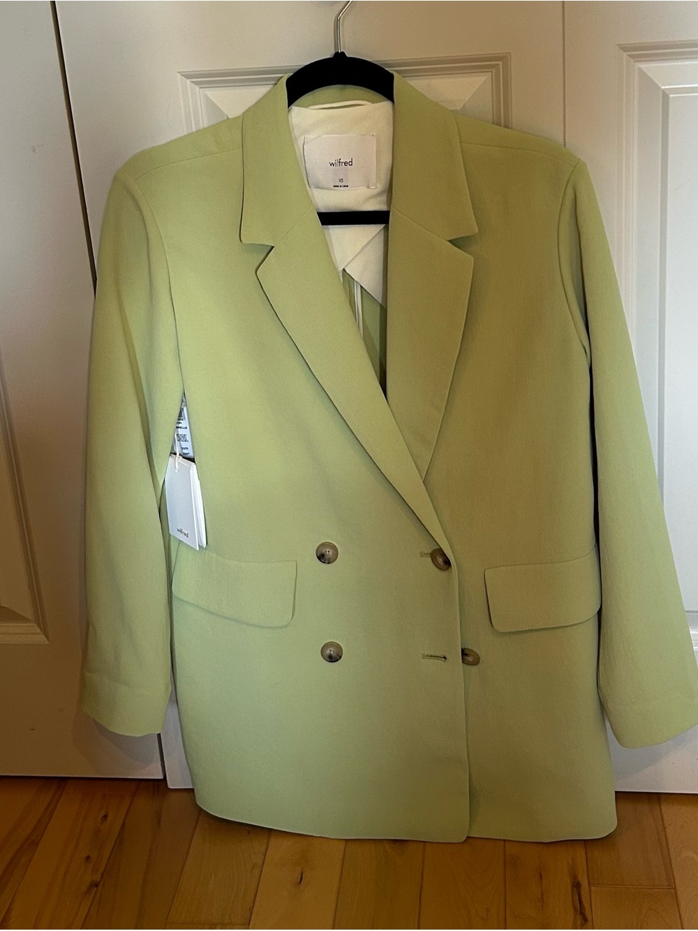 Wilfred Light Sage Double-Breasted Blazer